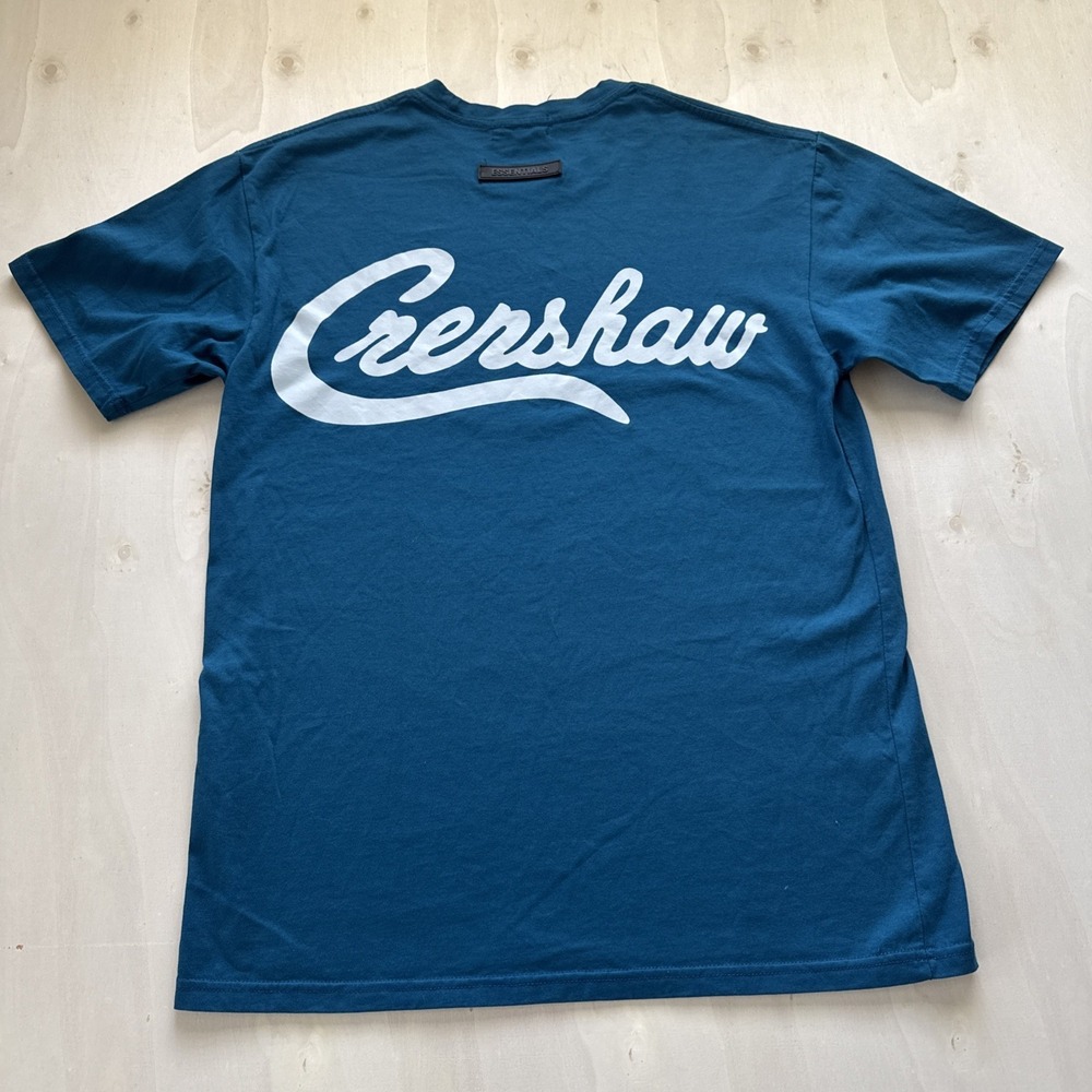 Fear of God Essentials Crenshaw TMC Aqua Blue Tee T-Shirt Nipsey Hussle S/M*